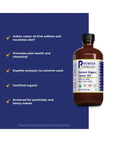 Premier Castor Oil, Organic 8 oz