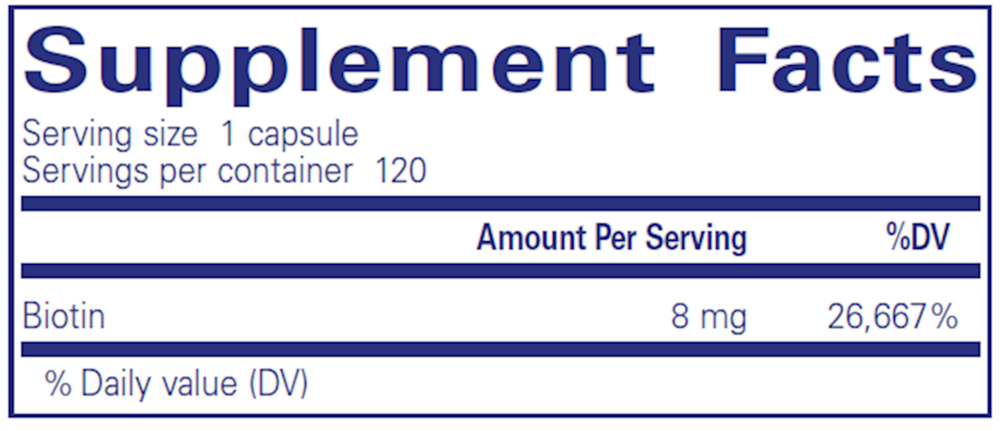 Biotin 8mg - 120 caps
