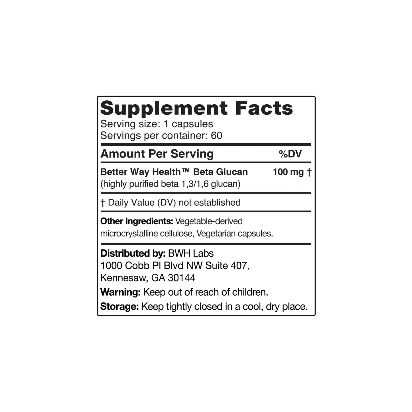 Beta Glucan 100mg - 60caps