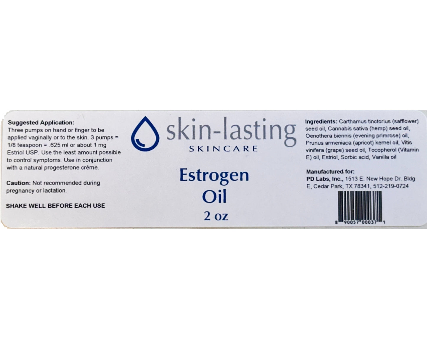Skin-Lasting Estrogen Oil - 2 oz