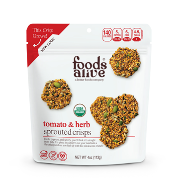 Tomato & Herb Sprouted Crisps 4 oz Foods Alive