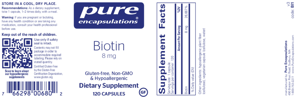 Biotin 8mg - 120 caps
