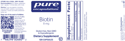Biotin 8mg - 120 caps
