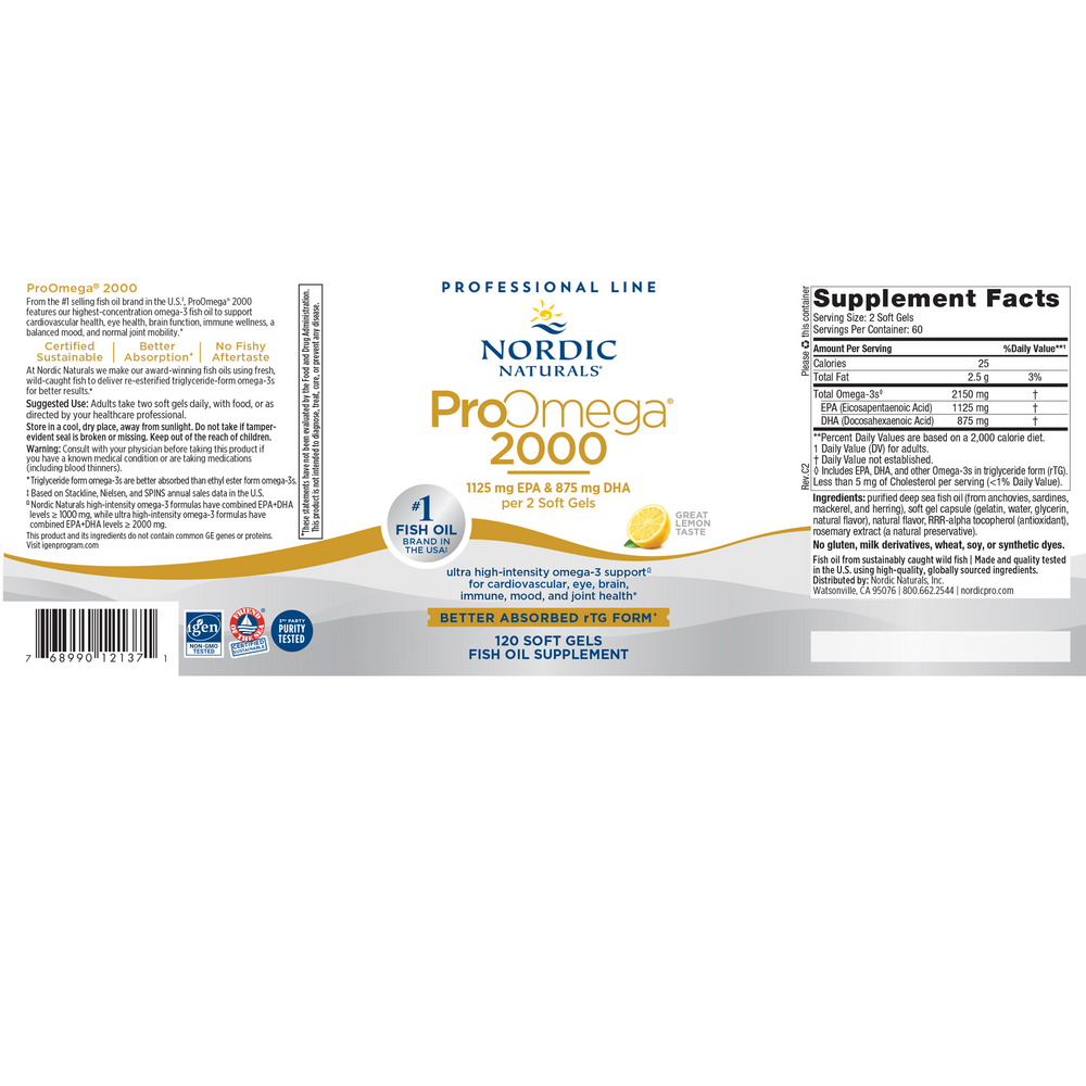 ProOmega 2000 - 1125 EPA/875 DHA - 120 softgel - 1371