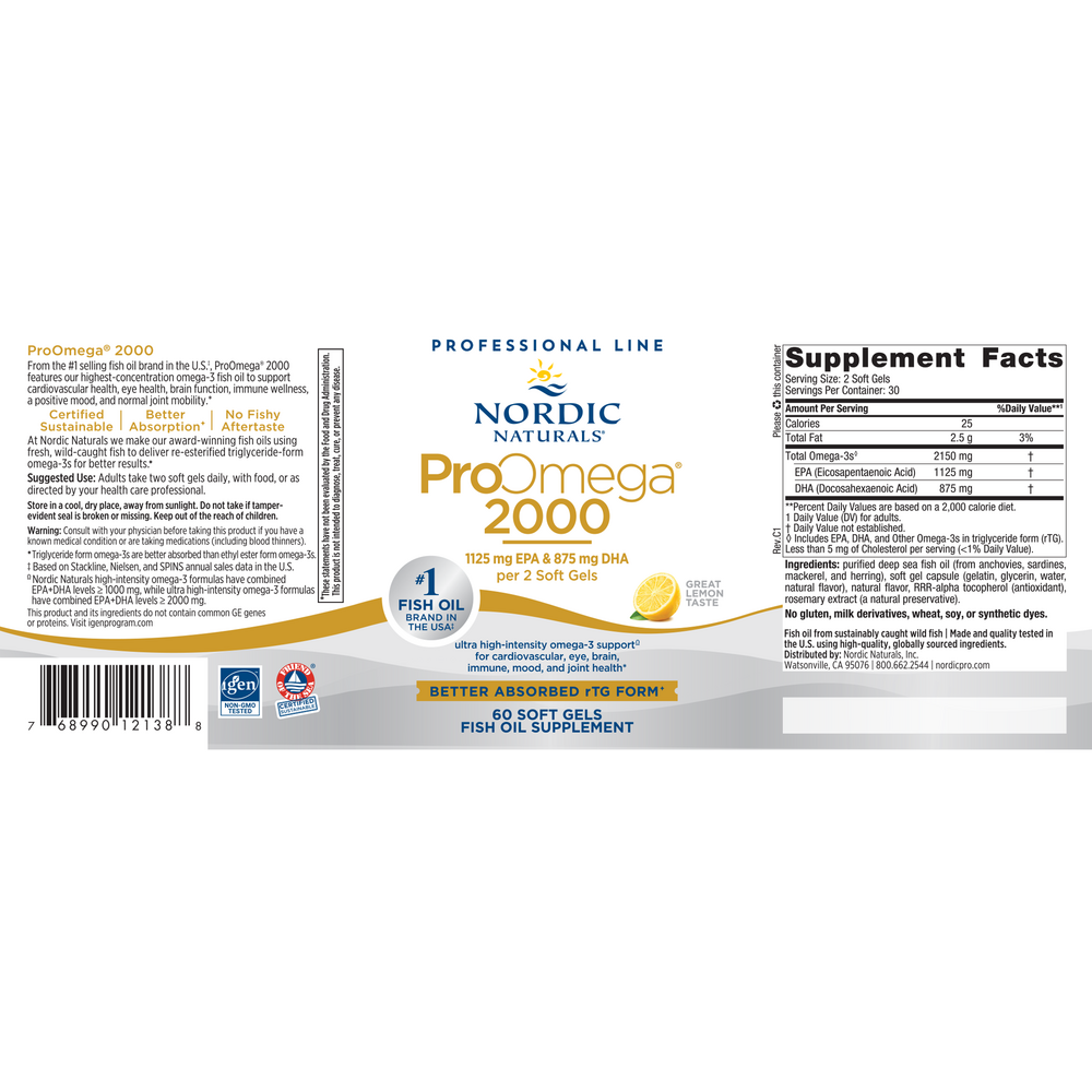 ProOmega 2000 - 1125 EPA/875 DHA - 60 softgel - 1388