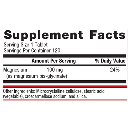 Magnesium Glycinate 100 mg - 120 tabs