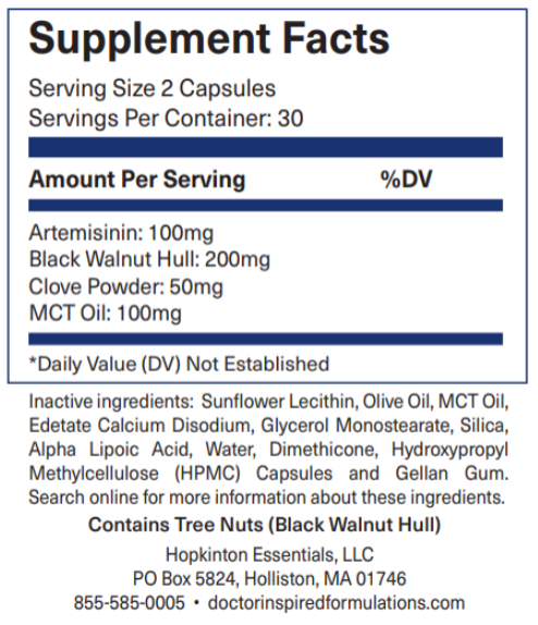 Liposomal Artemisinin, Clove, Black Walnut, & MCT Oil - 60 caps